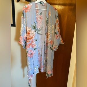 Light blue floral robe